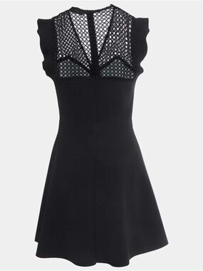 Sandro Lace Inset Mini Dress in Black